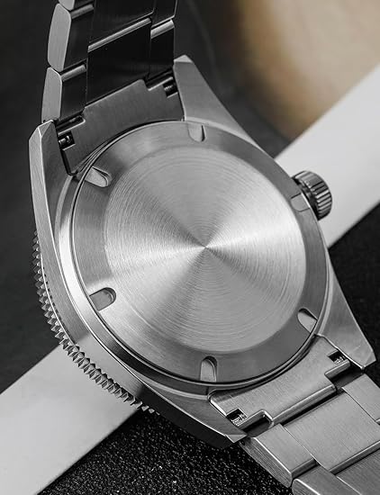 San Martin SN0139 Automatik-Uhr – Edelstahl, Schwarz-Weiss, 39 mm