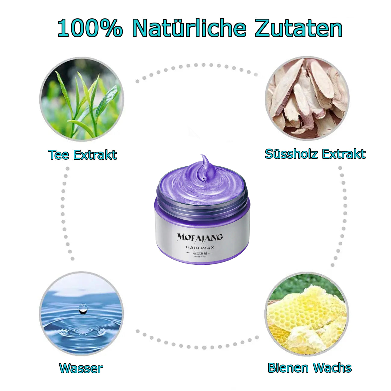 Violett Temporäre Haarfarbe 120g Wachs Styling 🎉 Mengenrabatt! Ab 3 Stück nur 9,90 pro Haarfarbe!