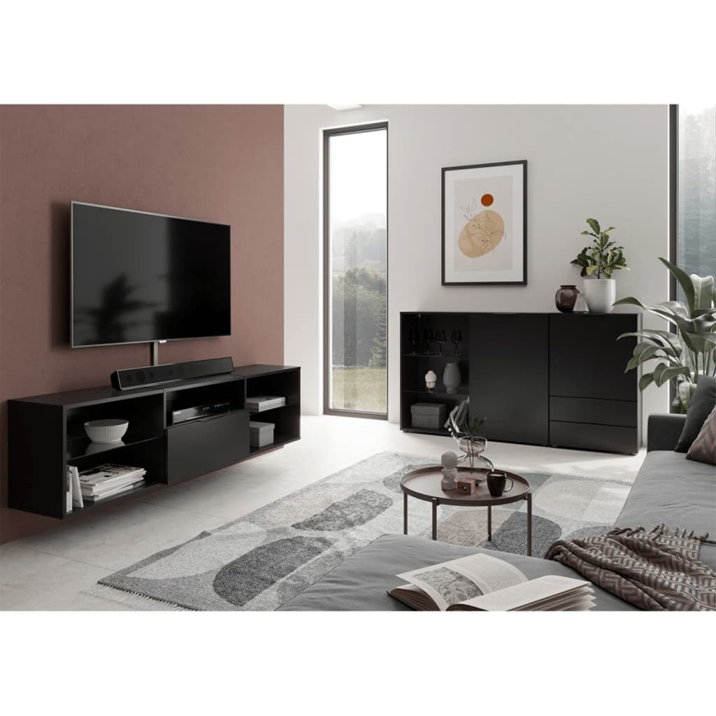 TV-Schrank 153,5x31,7x52 cm Schwarz