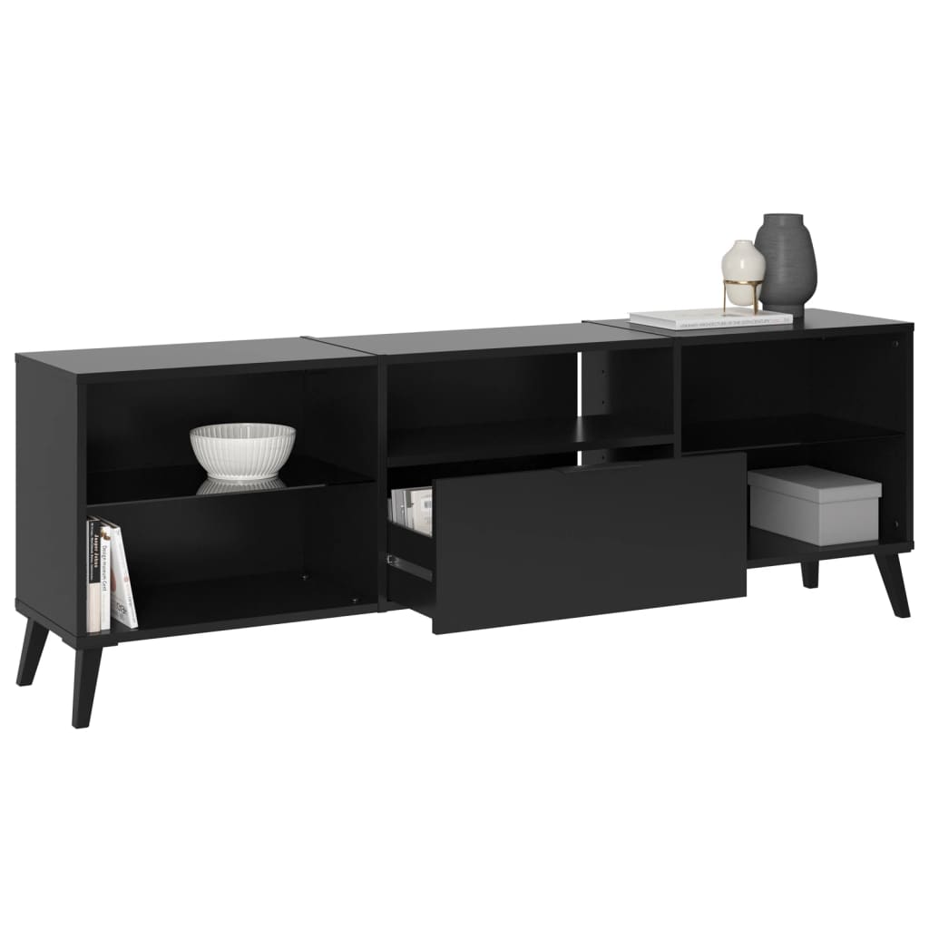 TV-Schrank 153,5x31,7x52 cm Schwarz