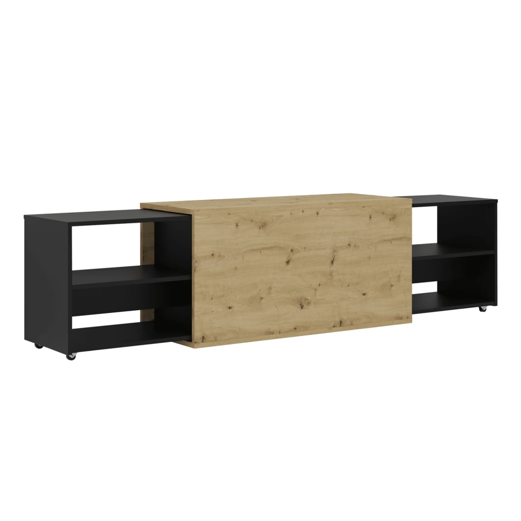 TV-Schrank 194,5x39,9x49,2 cm Artisan-Eiche und Schwarz