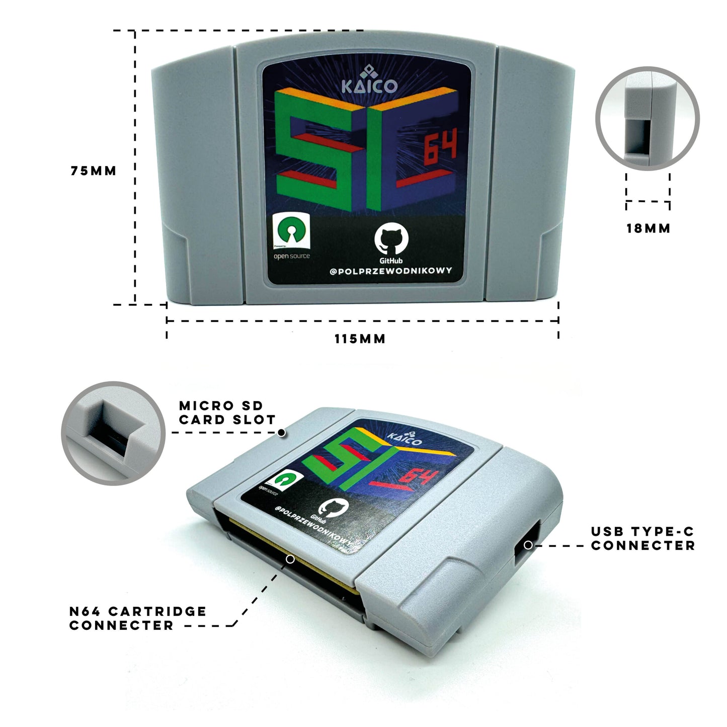 KAICO SummerCart64 – SC 64 N64 Flash Cartridge mit 64DD Support & SD