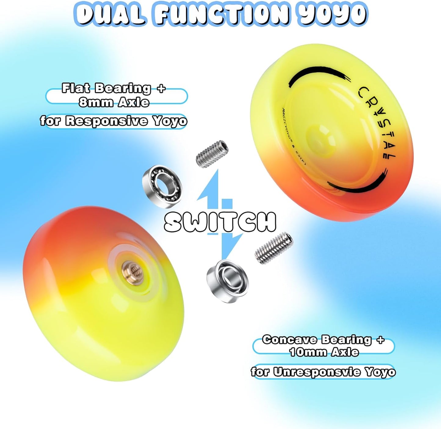 MAGICYOYO K2 Crystal – Yo-Yo für Anfänger & Fortgeschrittene Jojo Geschenk Kinder