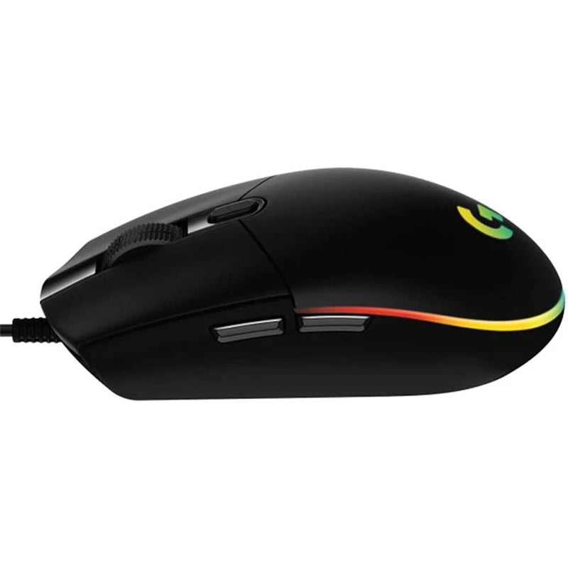 Logitech G203 Gaming-Maus – 8.000 DPI Sensor, LIGHTSYNC RGB-Beleuchtung, 6 programmierbare Tasten, Mechanische Tastenfederspannung, Anpassbar mit G HUB – Schwarz