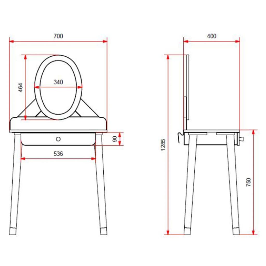 Vipack coiffeuse pour enfants Billy avec miroir bois blanc