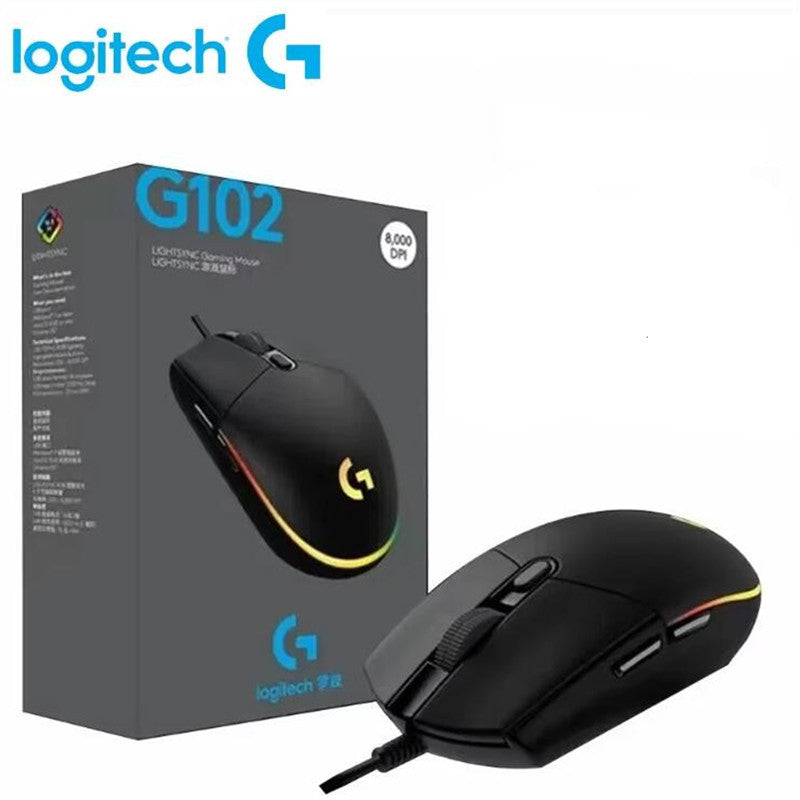 Logitech G203 Gaming-Maus – 8.000 DPI Sensor, LIGHTSYNC RGB-Beleuchtung, 6 programmierbare Tasten, Mechanische Tastenfederspannung, Anpassbar mit G HUB – Schwarz