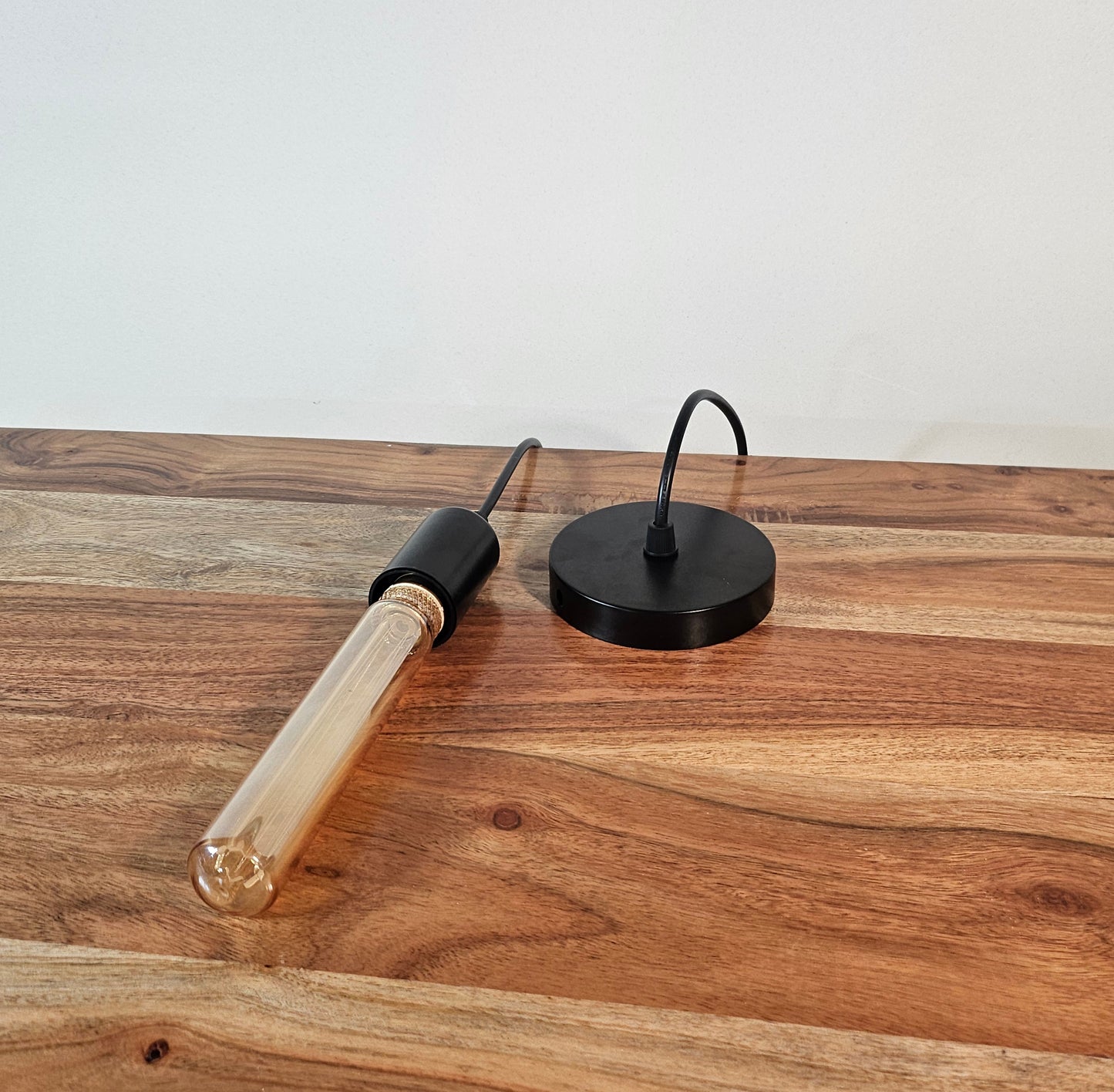 Suspension vintage, 1 ampoule, avec ampoule d'ambiance LED | Noir | E27 | 1800 K