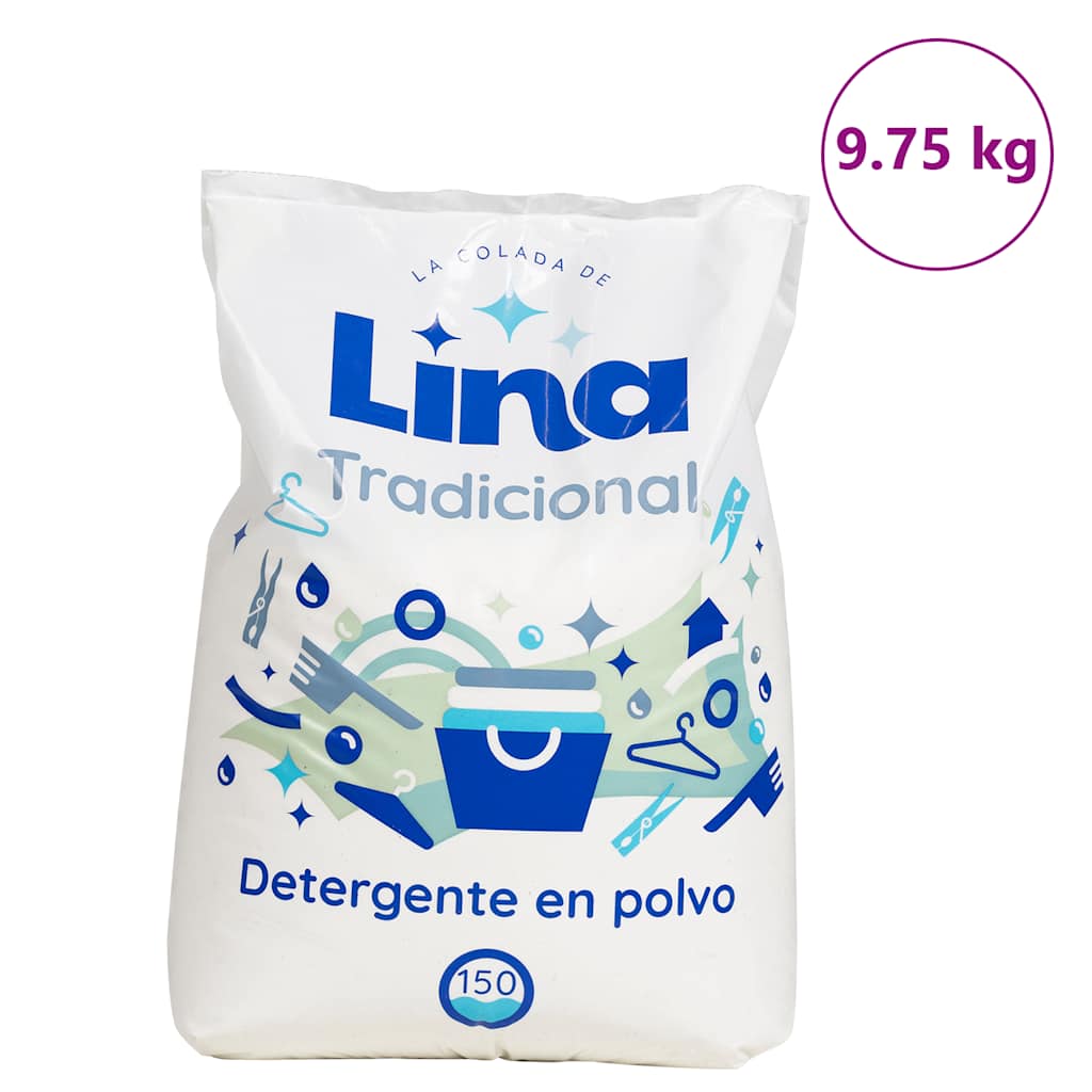 Lessive en poudre pour 150 charges 9,75 kg blanc