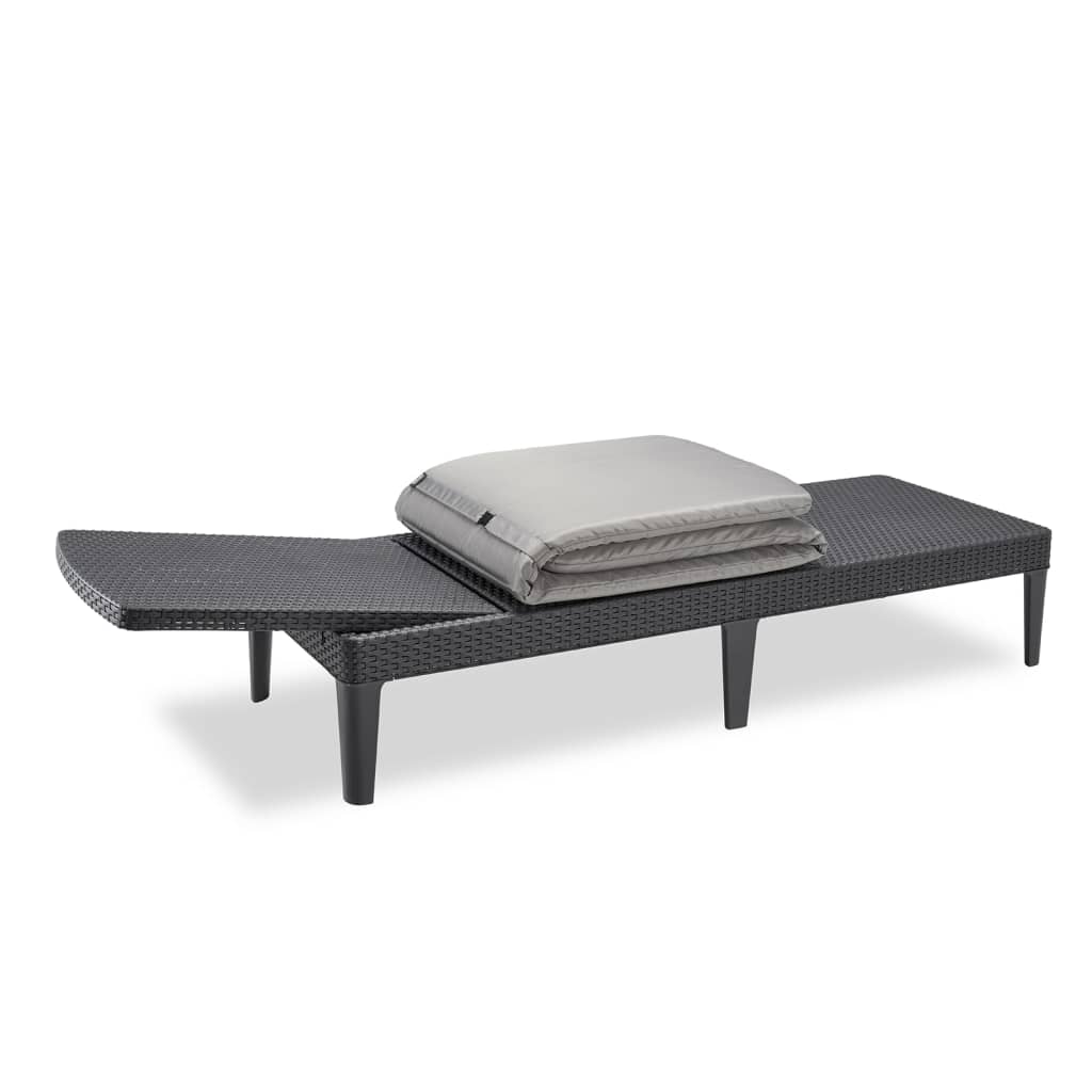 Bain de soleil Keter avec coussin Jaipur gris graphite