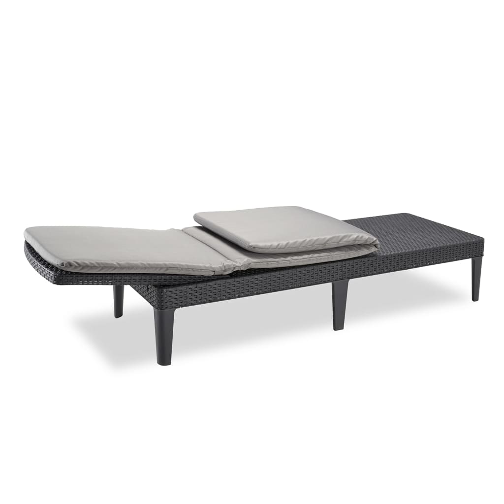 Bain de soleil Keter avec coussin Jaipur gris graphite