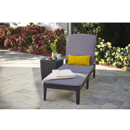 Bain de soleil Keter avec coussin Jaipur gris graphite