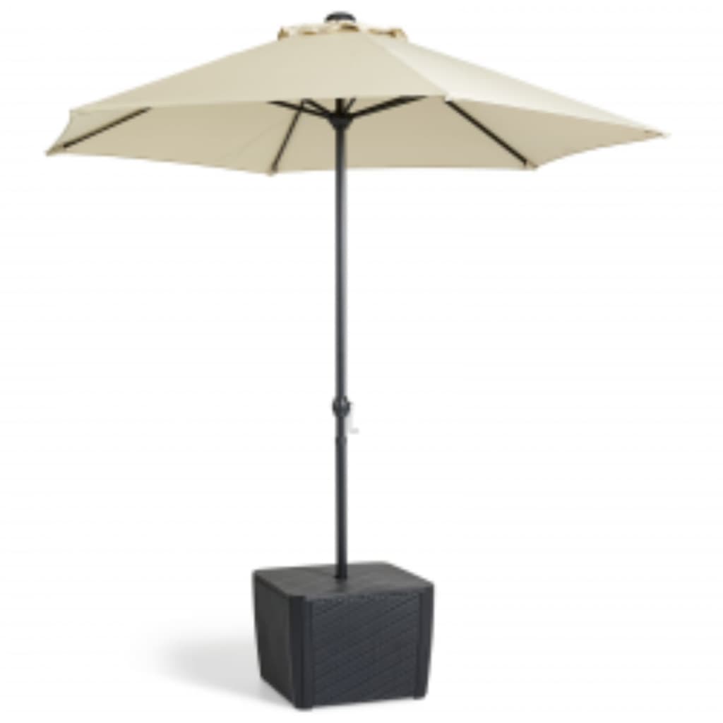 Keter table d'appoint de jardin Luzon Plus avec trou pour parasol gris graphite