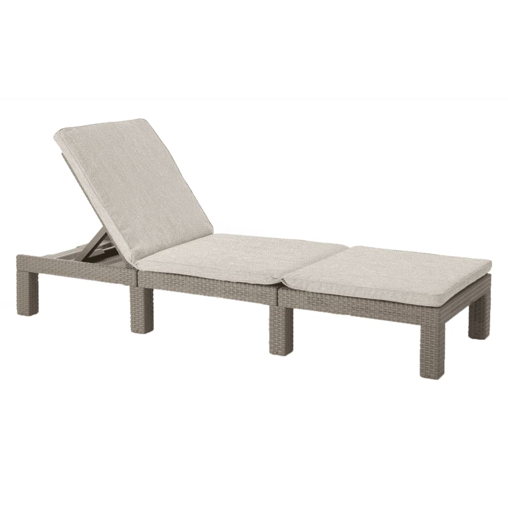 Chaise longue Keter avec coussin Daytona Cappuccino