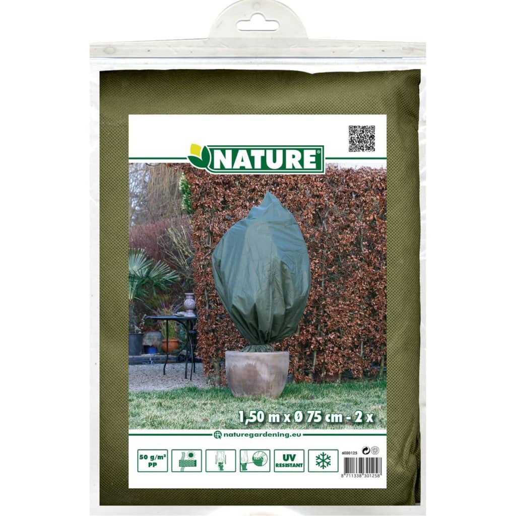 Housses antigel polaire d'hiver Nature 2 pièces 50 g/m² 150x75 cm vert