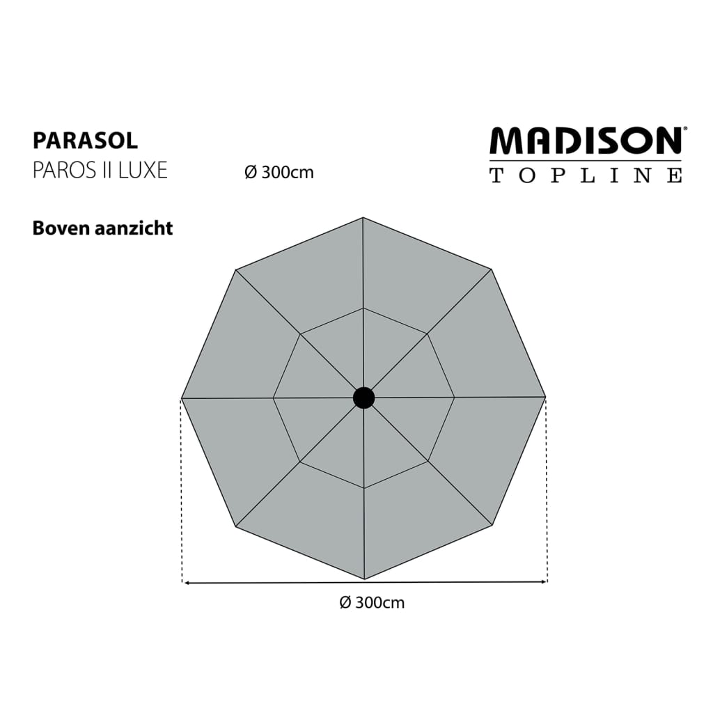 Madison parasol Paros II Luxe 300 cm bleu saphir