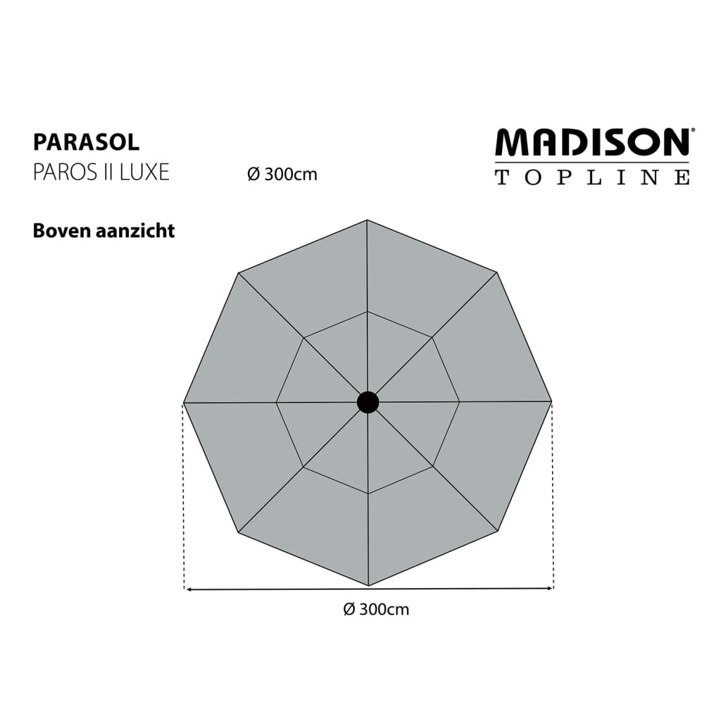 Madison parasol Paros II Luxe 300 cm vert sauge