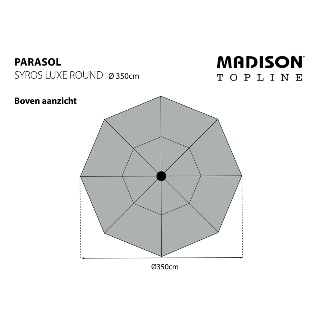 Madison Parasol Syros Luxe 350 cm Rond Gris