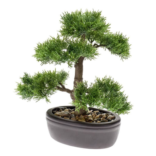 Kunstpflanze Bonsai Zeder Grün 32 cm 420001