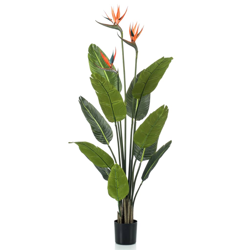 Künstliche Pflanze Strelitzia im Topf mit Blumen 120 cm