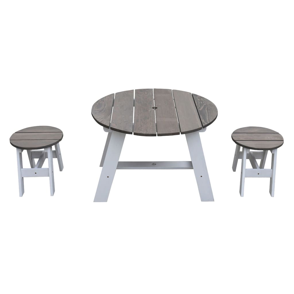 AXI 3 pièces. Ensemble de table de pique-nique pour enfants gris et blanc