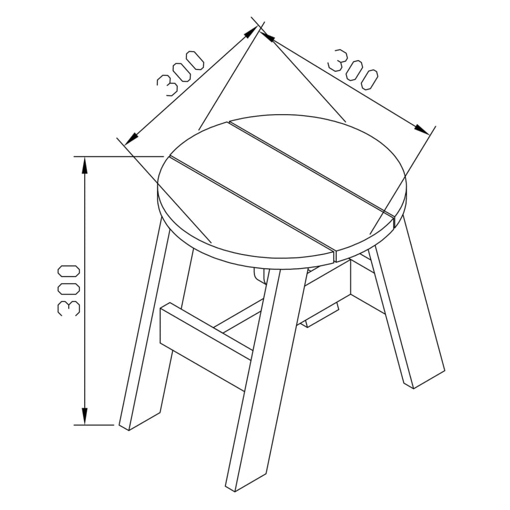 AXI 3 pièces. Ensemble de table de pique-nique pour enfants gris et blanc