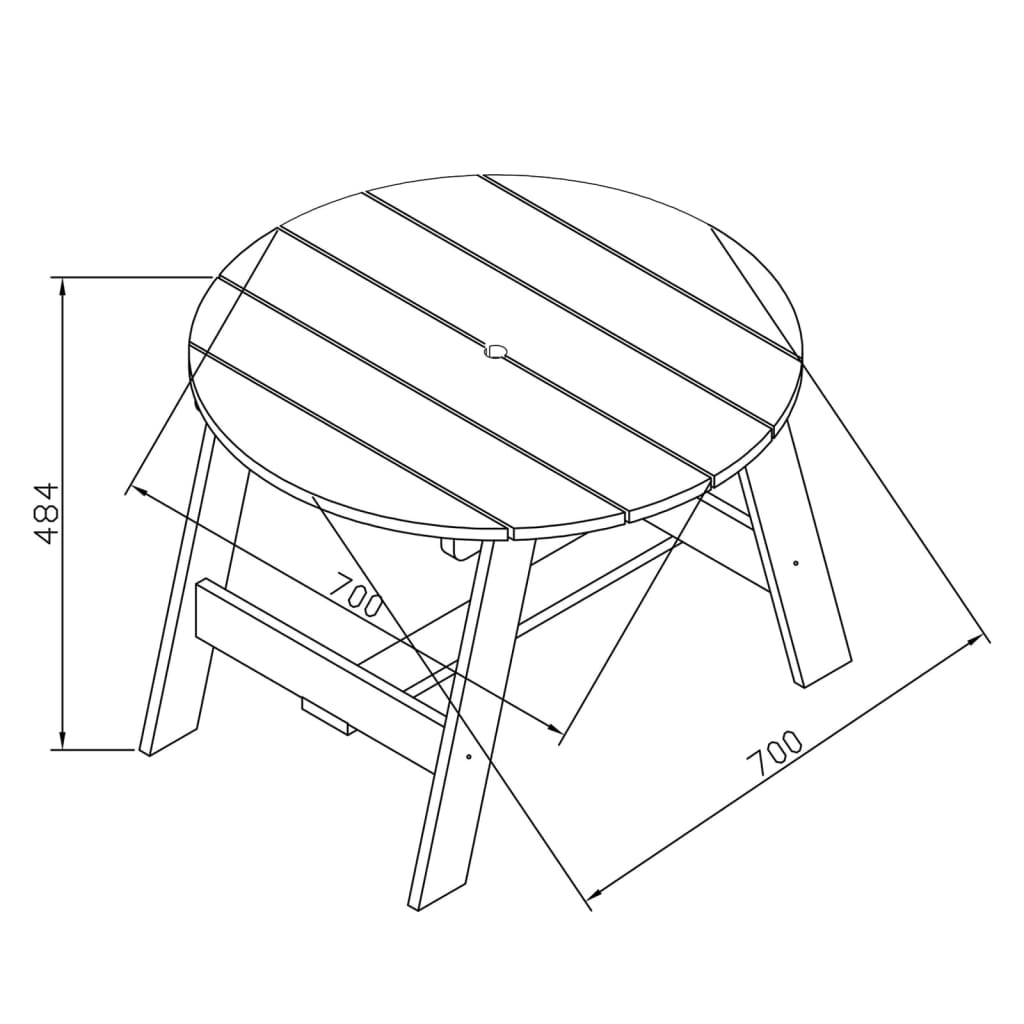 AXI 3 pièces. Ensemble de table de pique-nique pour enfants gris et blanc