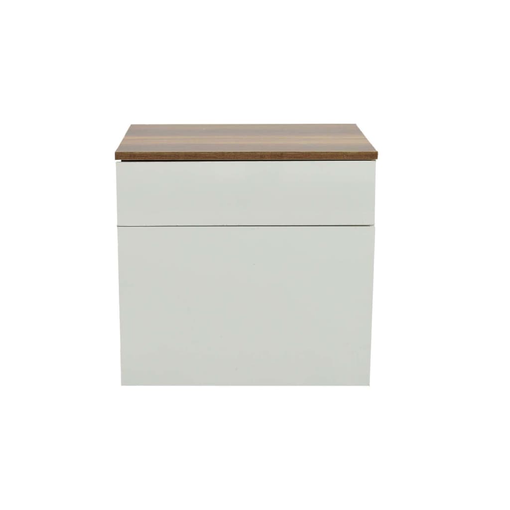 Nachttische mit 1 Schublade 2 Stk. Braun/Weiß