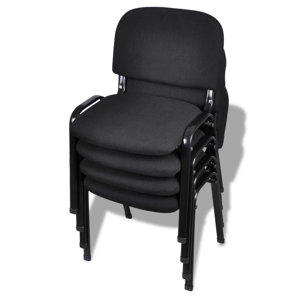 Stapelbare Bürostühle 4 Stk. Stoff Schwarz