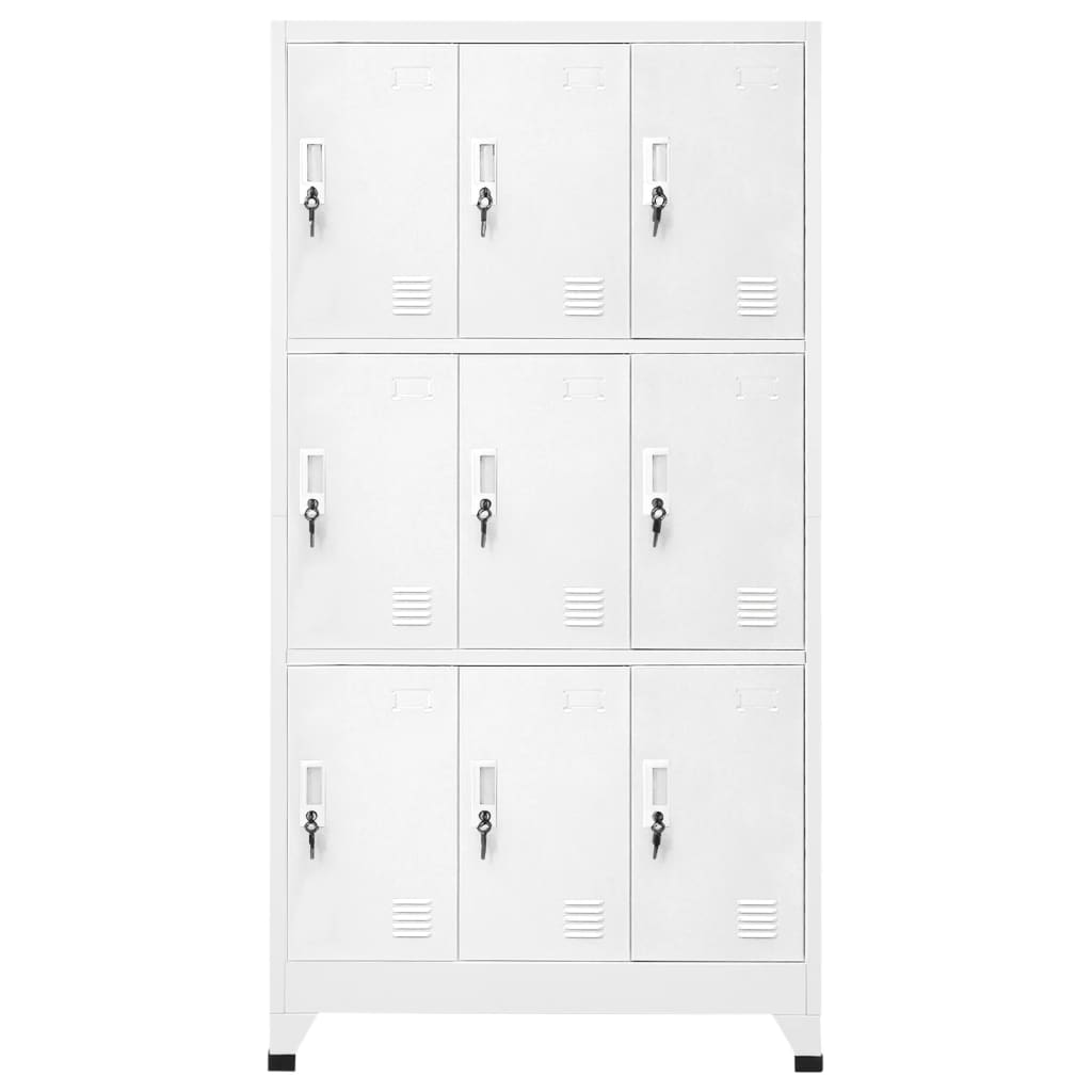 Armoire vestiaire 9 compartiments en acier 90x45x180 cm gris