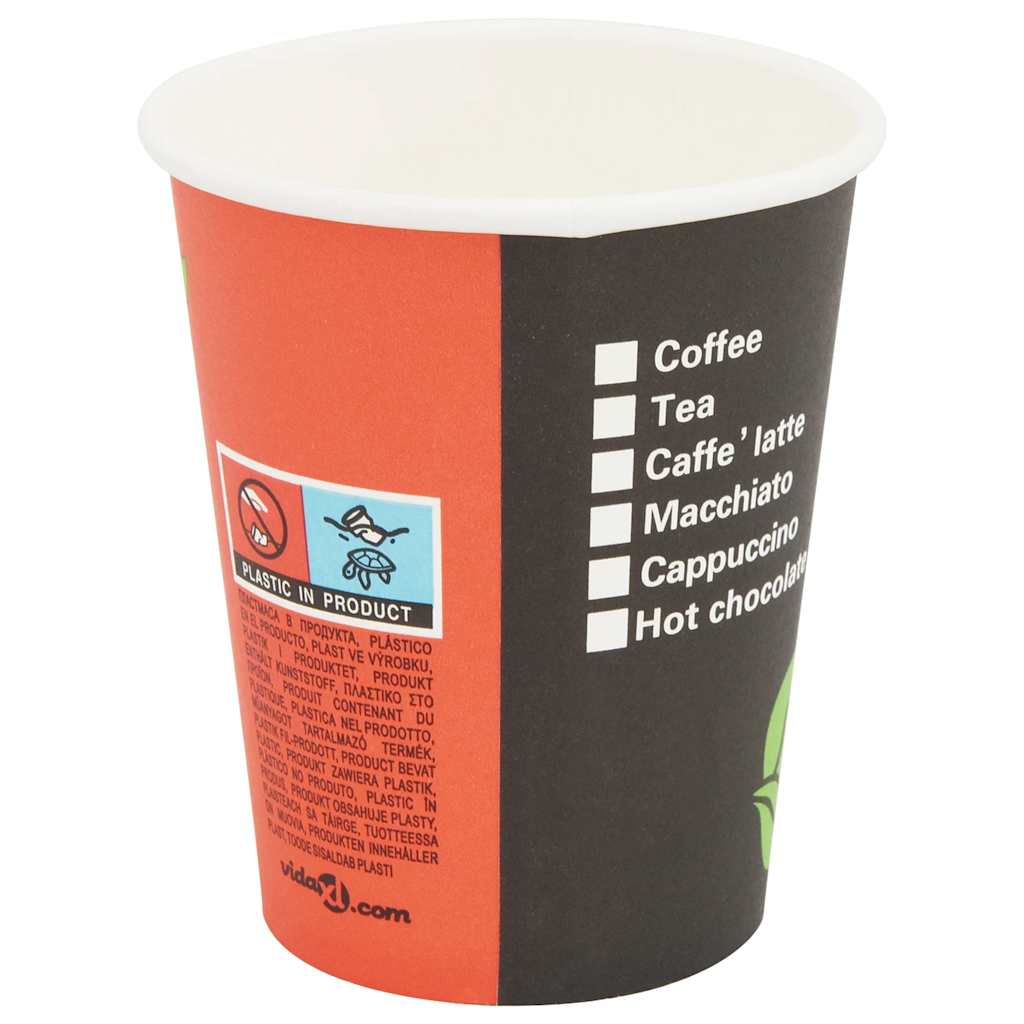 1000 Stk. Einweg-Kaffeebecher Pappe 240 ml (8 oz)