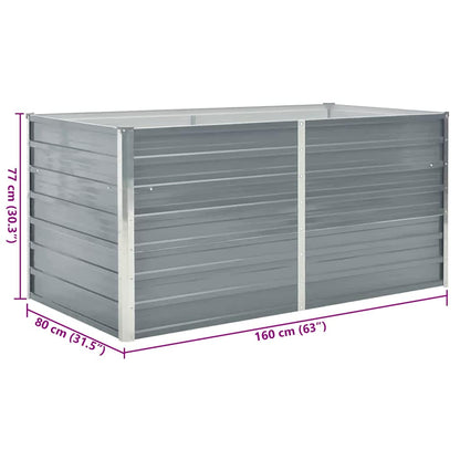 Hochbeet 160 x 80 x 77 cm Verzinkter Stahl Grau