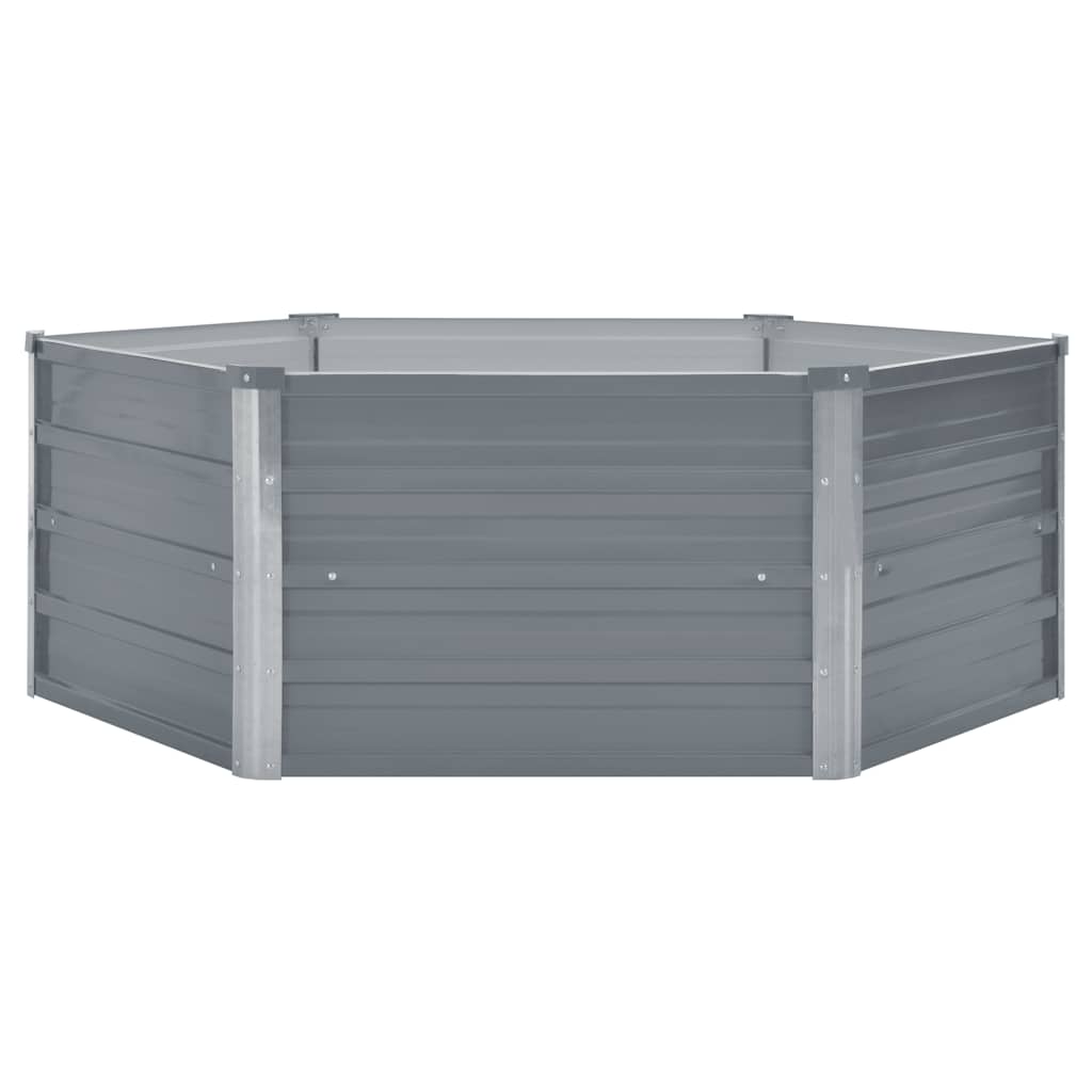 Hochbeet 129 x 129 x 45 cm Verzinkter Stahl Grau