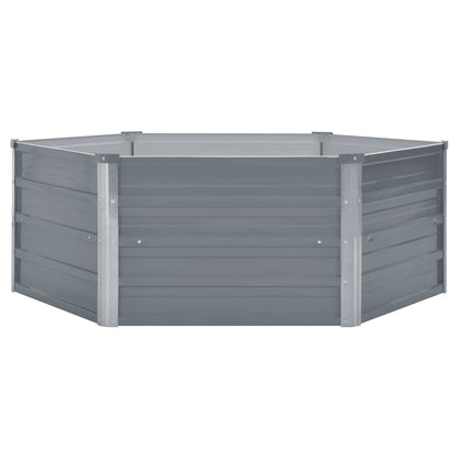 Hochbeet 129 x 129 x 45 cm Verzinkter Stahl Grau
