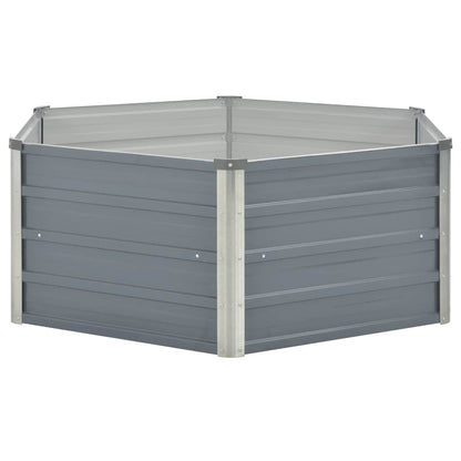 Hochbeet 129 x 129 x 45 cm Verzinkter Stahl Grau