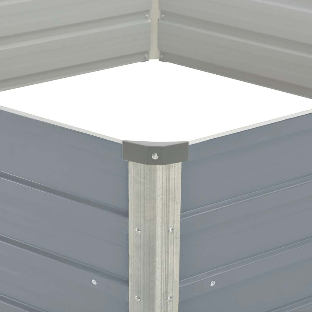 Hochbeet 129 x 129 x 45 cm Verzinkter Stahl Grau
