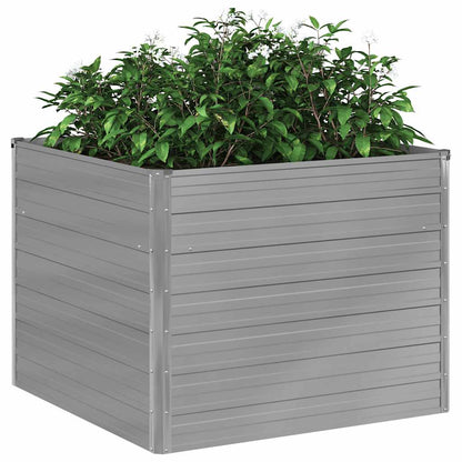 Hochbeet 100 x 100 x 77 cm Verzinkter Stahl Grau