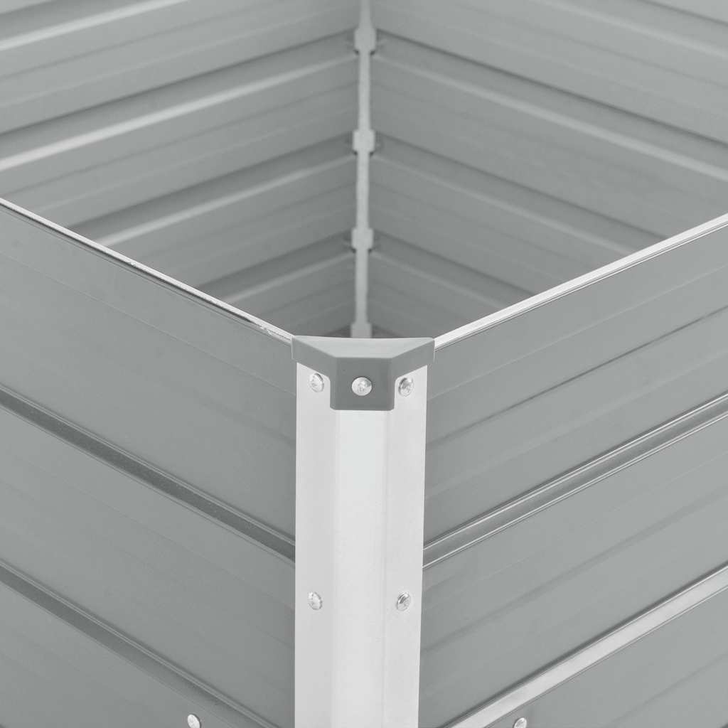 Hochbeet 100 x 100 x 77 cm Verzinkter Stahl Grau