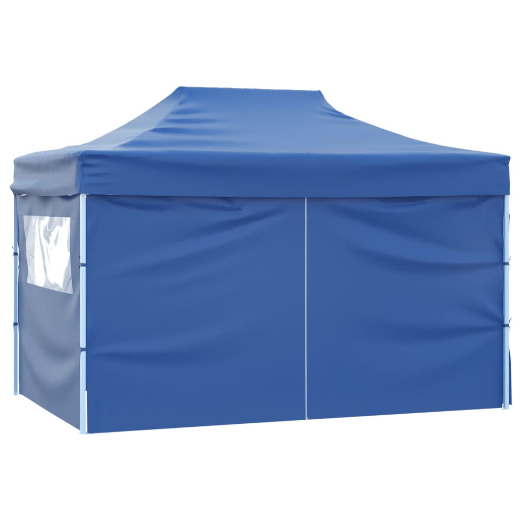 Faltzelt Pop-Up mit 4 Seitenteilen 3x4,5 m Blau