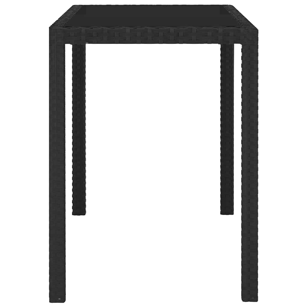 5-tlg. Garten-Essgruppe mit Auflagen Poly Rattan Schwarz