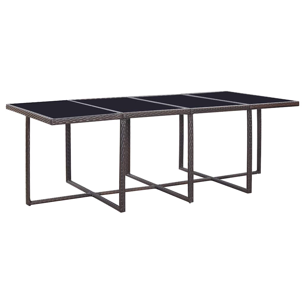 13-tlg. Garten-Essgruppe mit Auflagen Poly Rattan Braun