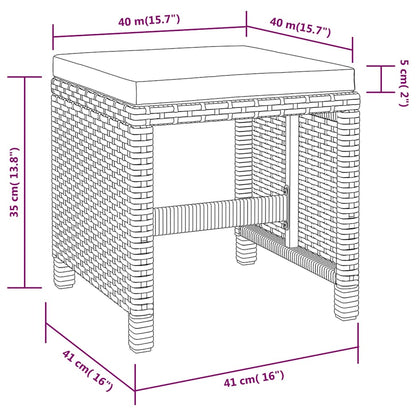 5-tlg. Garten-Essgruppe Poly Rattan Akazienholz Schwarz