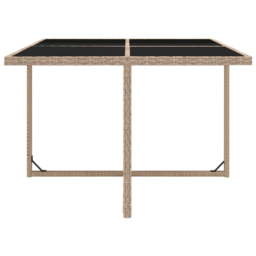 9-tlg. Garten-Essgruppe mit Auflagen Poly Rattan Beige