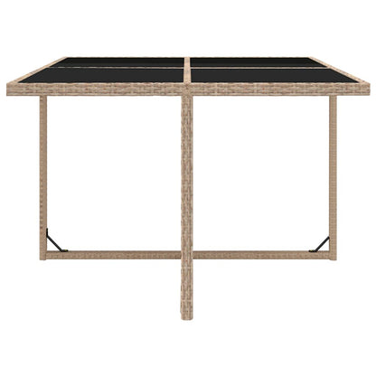 9-tlg. Garten-Essgruppe mit Auflagen Poly Rattan Beige