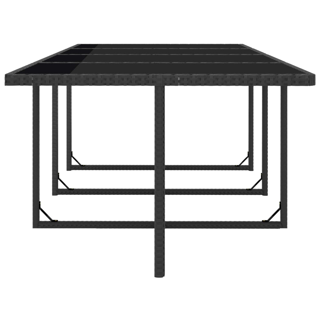 13-tlg. Garten-Essgruppe mit Auflagen Poly Rattan Schwarz
