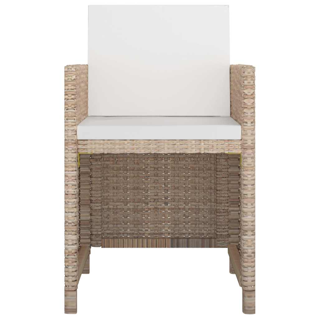 13-tlg. Garten-Essgruppe mit Auflagen Poly Rattan Beige