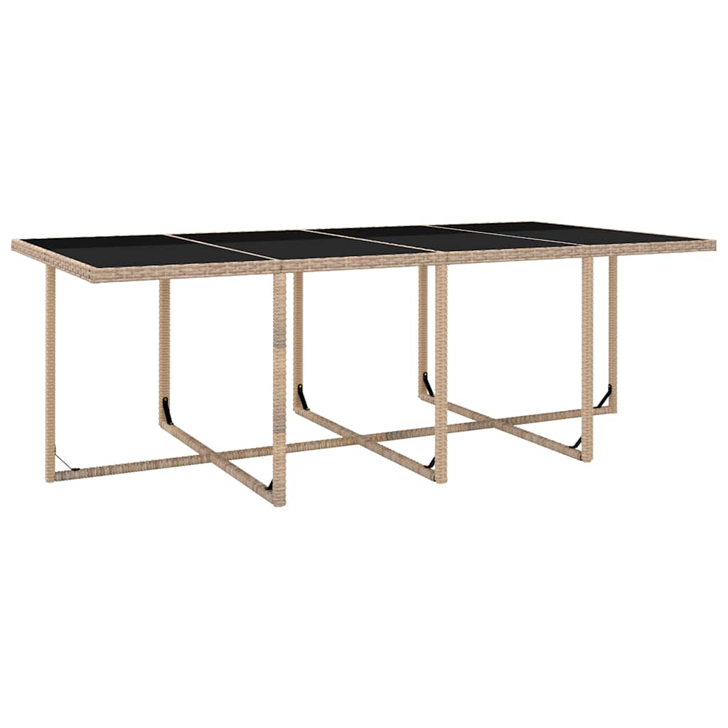 13-tlg. Garten-Essgruppe mit Auflagen Poly Rattan Beige