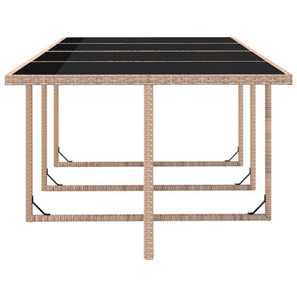 13-tlg. Garten-Essgruppe mit Auflagen Poly Rattan Beige