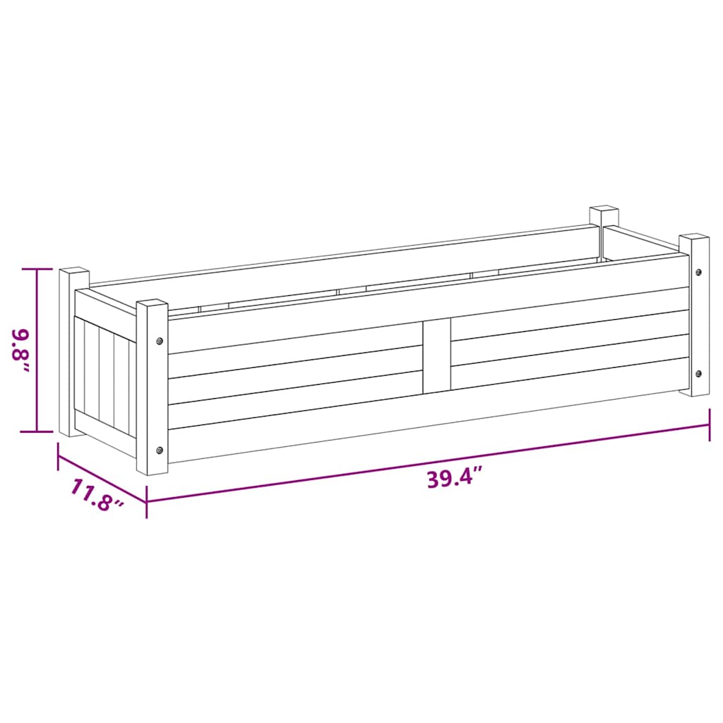 Garten-Hochbeet Akazienholz 100x30x25 cm