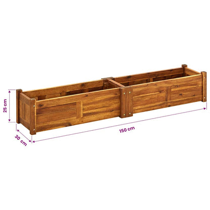 Garten-Hochbeet Akazienholz 150x30x25 cm