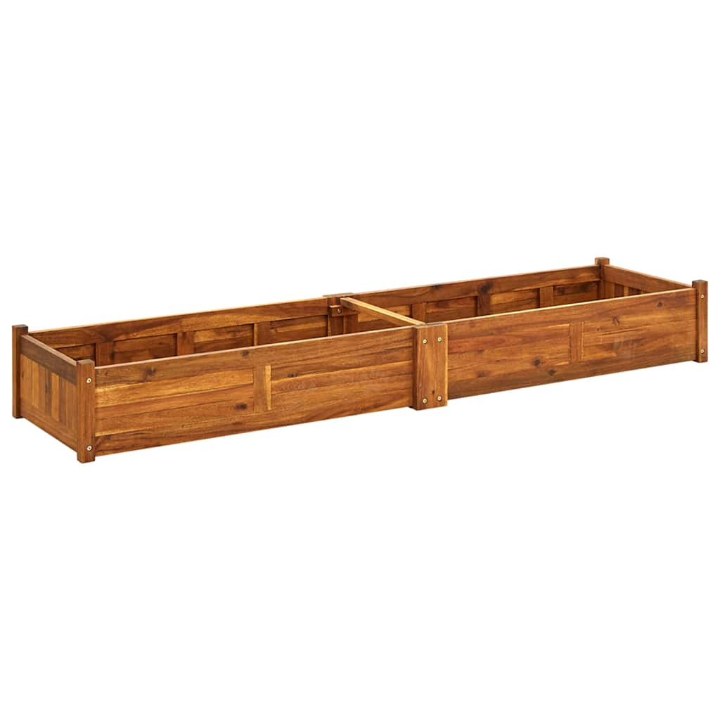 Plate-bande surélevée de jardin en bois d'acacia 200x50x25 cm